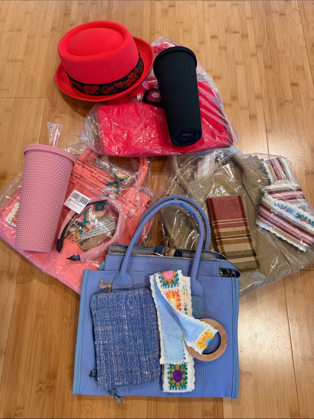 CHOOSE 1 of 4 COLORS!  Tote Bag w/ Colorful Textile Accents, unique/ customized